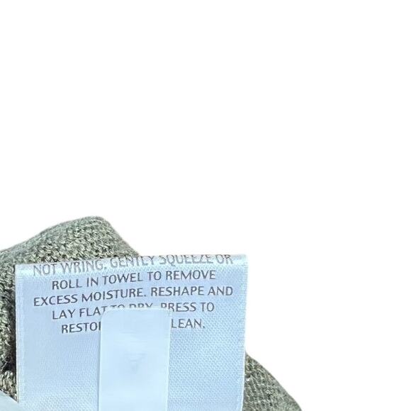 Eileen‎ Fisher Cardigan Sweater Knit Short Sleeve Linen Silk Olive Green Large - Picture 9 of 9